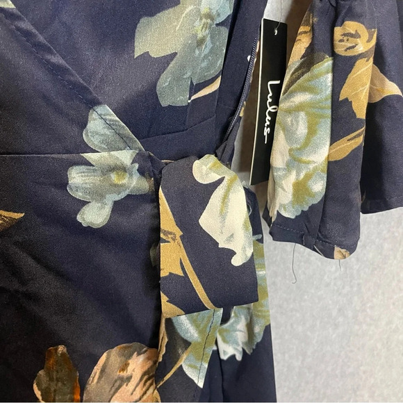 Lulu’s Love and Light Blue Floral Print Midi Ruffle Wrap Dress - Picture 9 of 9